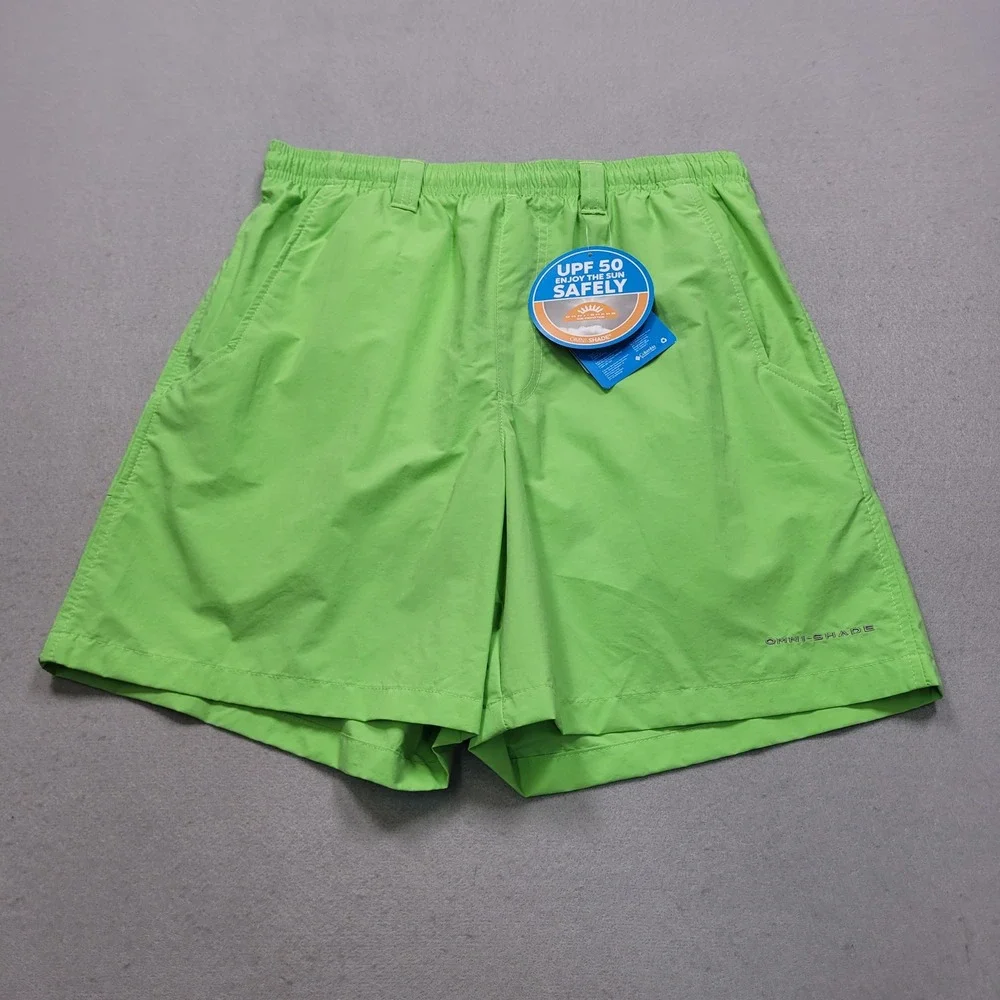 Columbia Backcast III Water Short Mens Small Lime Green FM4009-332 UPF 50 PFG